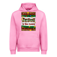Fuchsia Pink Christmas Jesus Is The Reason Urban Hoodie - Artiststas