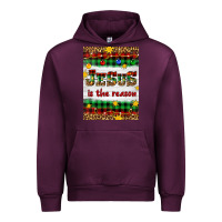 Mauve Wine Christmas Jesus Is The Reason Urban Hoodie - Artiststas
