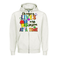 Oatmeal Heather Changing lives one session at a time Zipper Hoodie - FaDigitalArtStudio