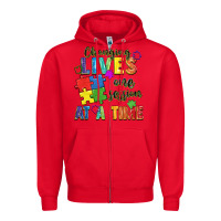 Red Changing lives one session at a time Zipper Hoodie - FaDigitalArtStudio