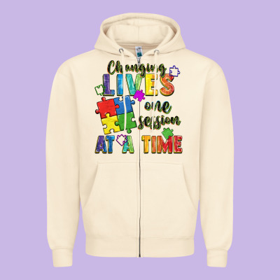 Changing Lives One Session At A Time Zipper Hoodie Designed By Fadigitalartstudio