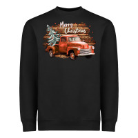 Black merry christmas truck Heavyweight Sweatshirt - CowGirlArtShop
