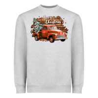 Heather Grey merry christmas truck Heavyweight Sweatshirt - CowGirlArtShop