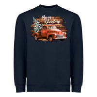 Navy merry christmas truck Heavyweight Sweatshirt - CowGirlArtShop