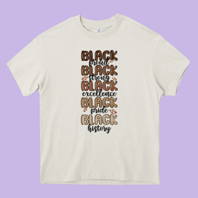 Black History Melanin Malia Heavy Core Tee Designed By Maliassmallbusiness