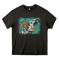 Asphalt cowhide turquoise leather background Heavy Core Tee - AdoDesignShop