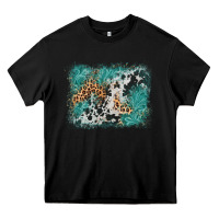 Black cowhide turquoise leather background Heavy Core Tee - AdoDesignShop