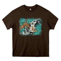 Chocolate Brown cowhide turquoise leather background Heavy Core Tee - AdoDesignShop