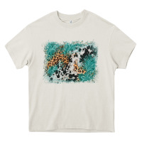 Cream cowhide turquoise leather background Heavy Core Tee - AdoDesignShop