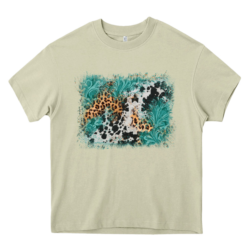 Cowhide Turquoise Leather Background Heavy Core Tee by AdoDesignShop | Teevron