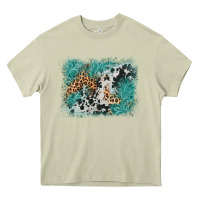 Mossy cowhide turquoise leather background Heavy Core Tee - AdoDesignShop