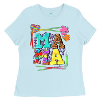 Baby Blue Autism Mama Ladies Tee - NancyCooperArtShop
