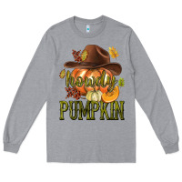 Heather Grey Howdy Pumpkin Long Sleeve Tee - texasbilliewilder