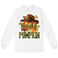 White Howdy Pumpkin Long Sleeve Tee - texasbilliewilder