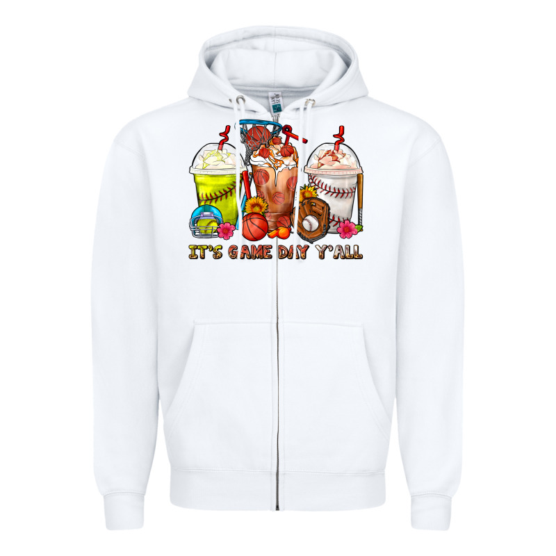 It's Game Day Y'all Softball,baseball,basketball C Zipper Hoodie by FaDigitalArtStudio | Teevron