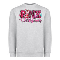 Heather Grey pink christmas Heavyweight Sweatshirt - CowGirlArtShop