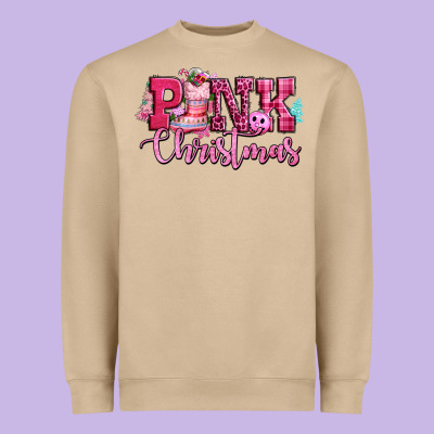 Pink Christmas Heavyweight Sweatshirt Designed By Cowgirlartshop