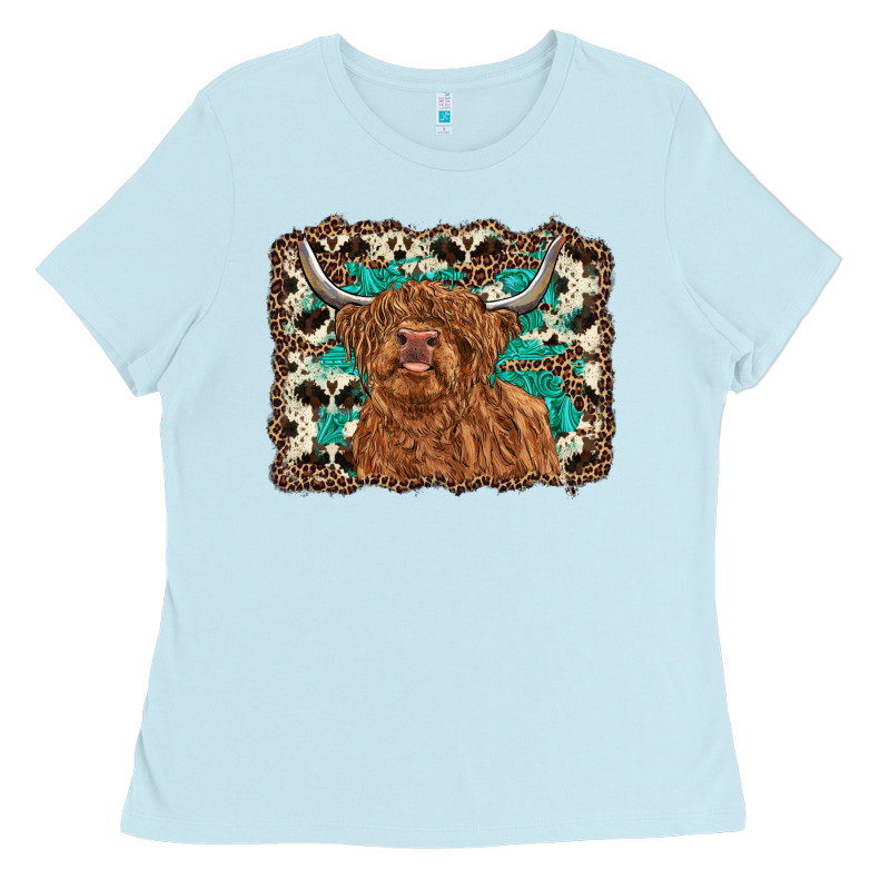 Highland Cow Western Background Ladies Tee by RanaPortraitStore | Teevron