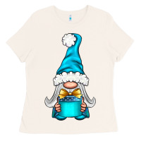 Bone winter gnome with gift Ladies Tee - NancyCooperArtShop