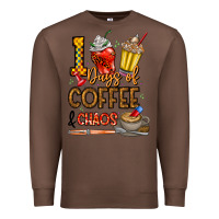 Chestnut 100. Days Of Coffee  Chaos Premium Sweatshirt - CowhideDigitalArt