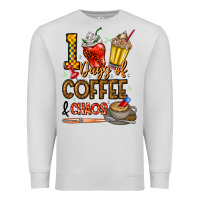 Dove Grey 100. Days Of Coffee  Chaos Premium Sweatshirt - CowhideDigitalArt