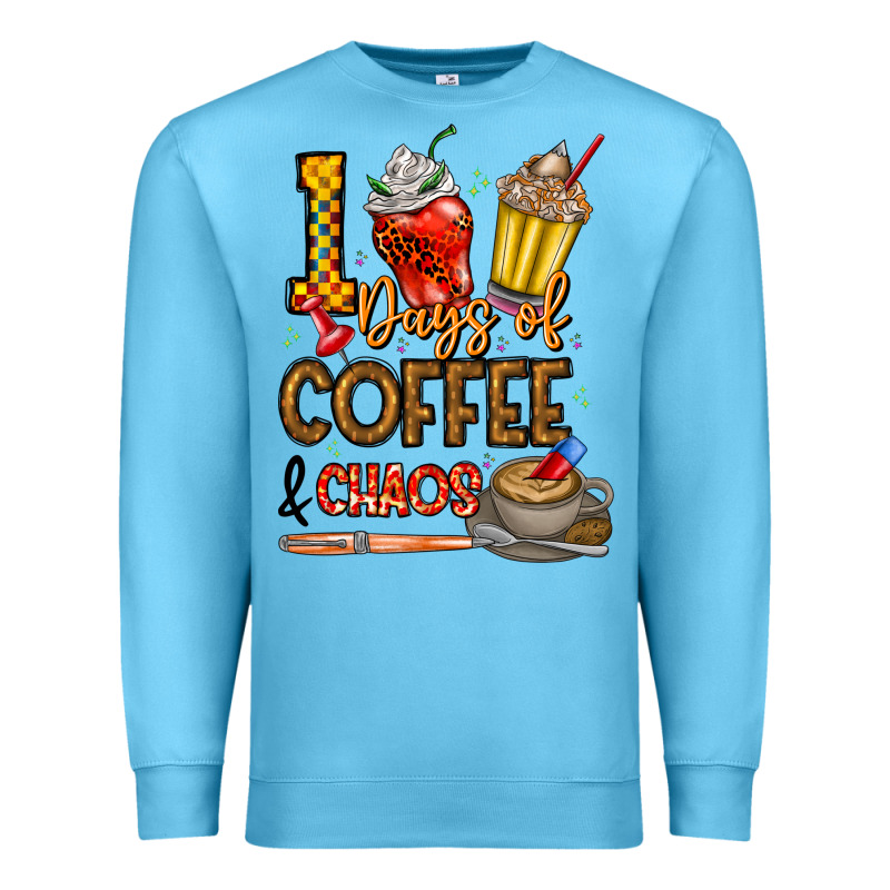 100. Days Of Coffee  Chaos Premium Sweatshirt by CowhideDigitalArt | Teevron