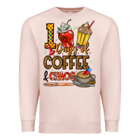 Pale Pink 100. Days Of Coffee  Chaos Premium Sweatshirt - CowhideDigitalArt