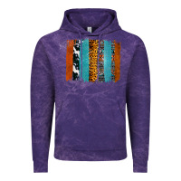 Cloud Purple Western Leopard Glitter Aztec Cowhide Pattern Brushstroke Vintage Hoodie - Bettercallsaul