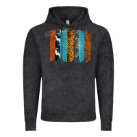 Vintage Black Western Leopard Glitter Aztec Cowhide Pattern Brushstroke Vintage Hoodie - Bettercallsaul