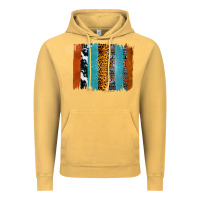 Vintage Mustard Western Leopard Glitter Aztec Cowhide Pattern Brushstroke Vintage Hoodie - Bettercallsaul
