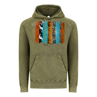 Vintage Olive Western Leopard Glitter Aztec Cowhide Pattern Brushstroke Vintage Hoodie - Bettercallsaul