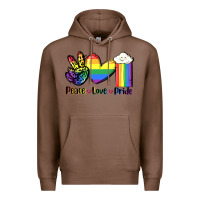 Chestnut Peace love Pride Premium Hoodie - FaDigitalArtStudio