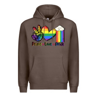 Coffee Peace love Pride Premium Hoodie - FaDigitalArtStudio