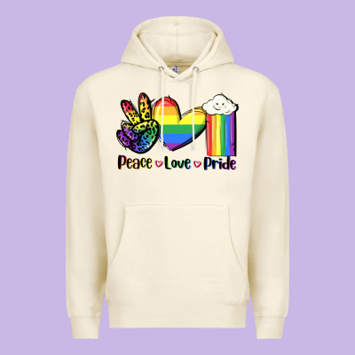 Peace Love Pride Premium Hoodie Designed By Fadigitalartstudio