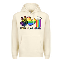 Sandshell Peace love Pride Premium Hoodie - FaDigitalArtStudio