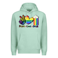 Seafoam Peace love Pride Premium Hoodie - FaDigitalArtStudio