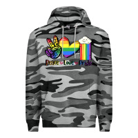 Slate Camo Peace love Pride Premium Hoodie - FaDigitalArtStudio