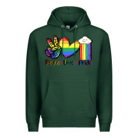 Sports Green Peace love Pride Premium Hoodie - FaDigitalArtStudio