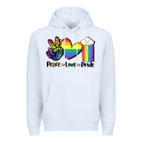 White Peace love Pride Premium Hoodie - FaDigitalArtStudio