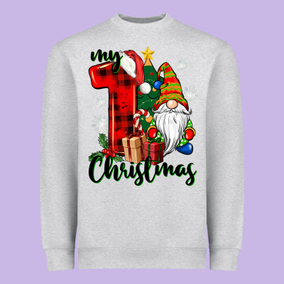 My First Christmas Gnome Heavyweight Sweatshirt Designed By Cowgirlartshop