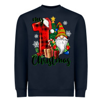 Navy my first christmas gnome Heavyweight Sweatshirt - CowGirlArtShop