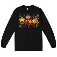 Black Mexican taco nacho and souce Long Sleeve Tee - NancyCooperArtShop