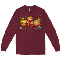 Burgundy Mexican taco nacho and souce Long Sleeve Tee - NancyCooperArtShop