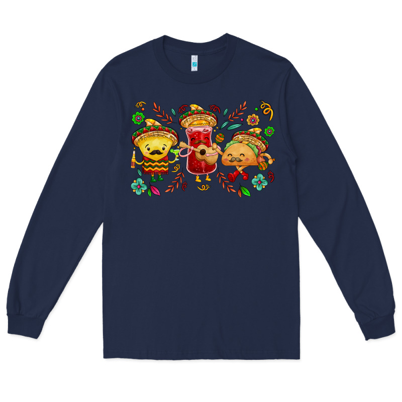 Mexican Taco Nacho And Souce Long Sleeve Tee by NancyCooperArtShop | Teevron