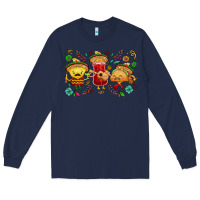 Navy Mexican taco nacho and souce Long Sleeve Tee - NancyCooperArtShop