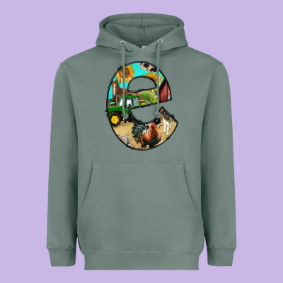 Farm Life Alphabet Lowercase Letters E Heavyweight Hoodie Designed By Bundleandbundleshop