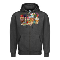Charcoal Heather Teacher Coffee Cups Zipper Hoodie - FaDigitalArtStudio