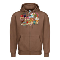 Chestnut Teacher Coffee Cups Zipper Hoodie - FaDigitalArtStudio