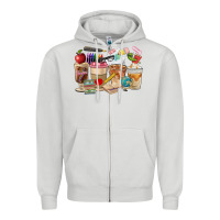 Dove Grey Teacher Coffee Cups Zipper Hoodie - FaDigitalArtStudio
