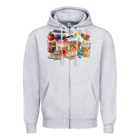 Heather Grey Teacher Coffee Cups Zipper Hoodie - FaDigitalArtStudio